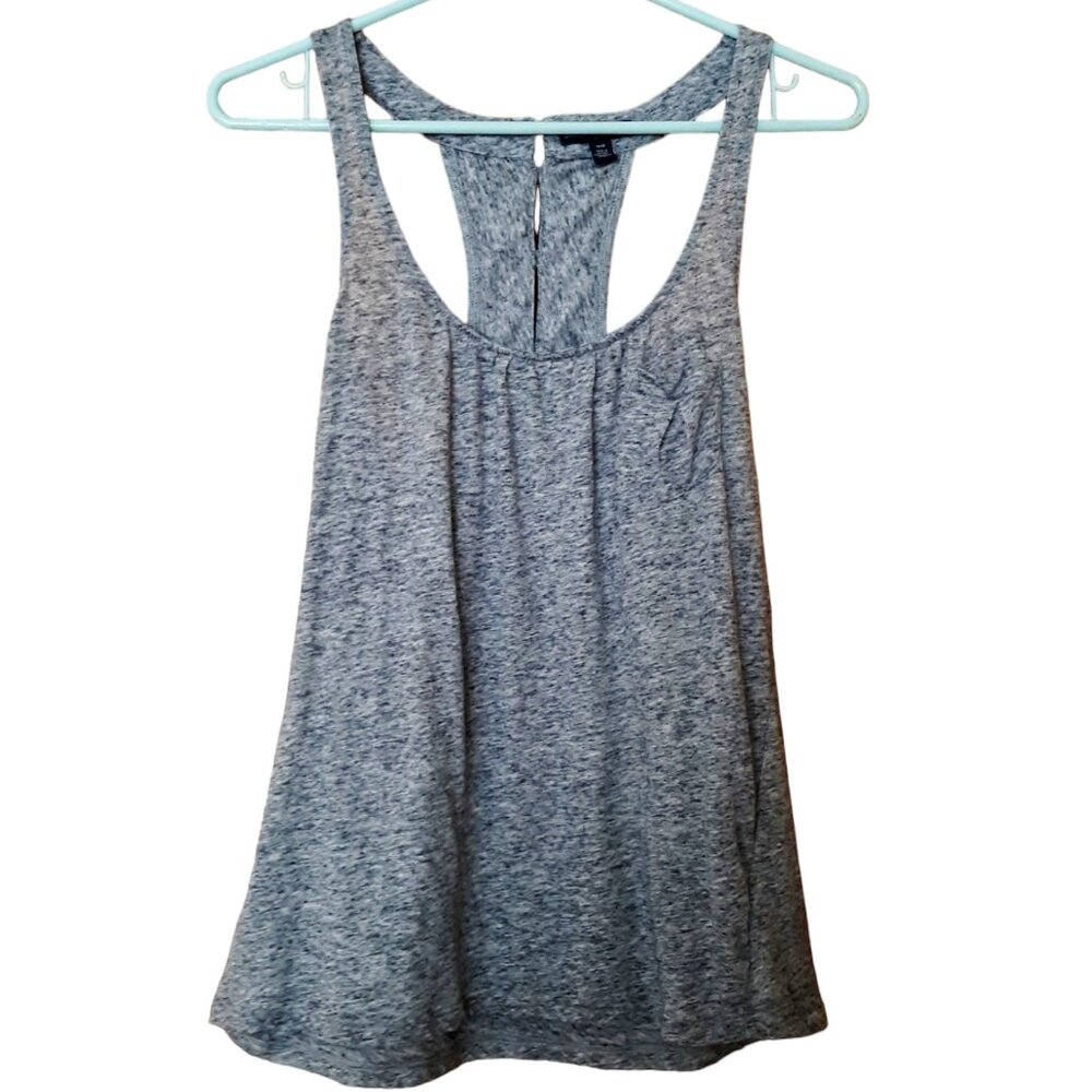 American Eagle Linen Blend Sleeveless Tank Button Back Top